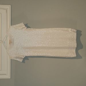 Michael Kohrs White Sequin Shift Dress